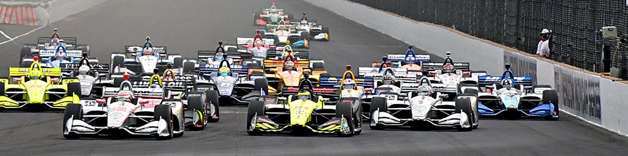 indy cars racing to through the start line Little Rock