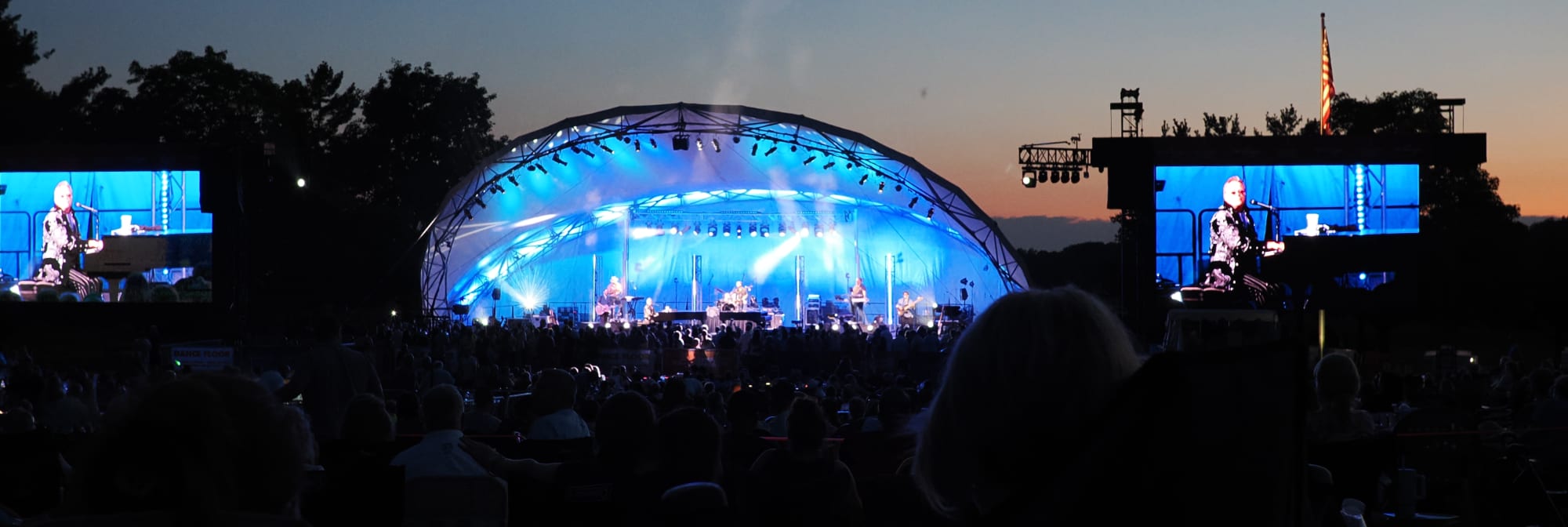 outdoor concert venue at sunset Little Rock